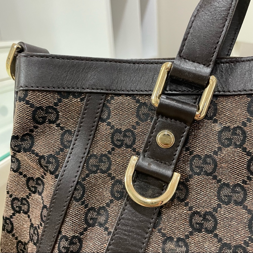 Gucci Brown GG Canvas Convertible Abbey Hobo Bag - Picture 6 of 16